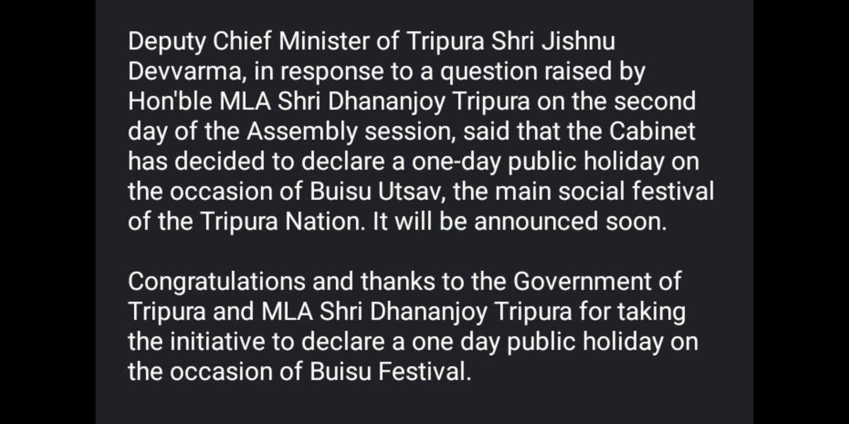 TripuraWriters's tweet image. #Buisu 
@Dhananjoy_ipft @Jishnu_Devvarma @RebatiTripura @BjpBiplab @mygovtripura