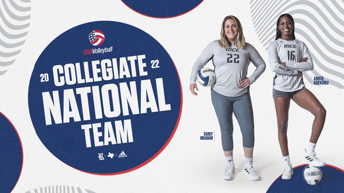 THIS JUST IN | Big congrats to @Anota_Michelle and @carlyvball on BOTH being selected to the 2022 U.S. Women's Collegiate National Team! 🇺🇸🏐🦉 📰 » RiceOwls.co/USAvbCGAA #GoOwls👐 x #RFND