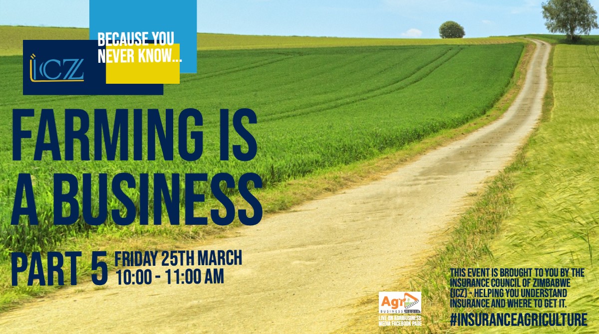Farming as a business is an approach to farming that puts value creation, risk management and efficiency at the centre of operations. If you want to learn more, join our free webinar this Friday 10 - 11am. Save the date: bit.ly/ICZWebinar5 Sponsored by @InsuranceZw