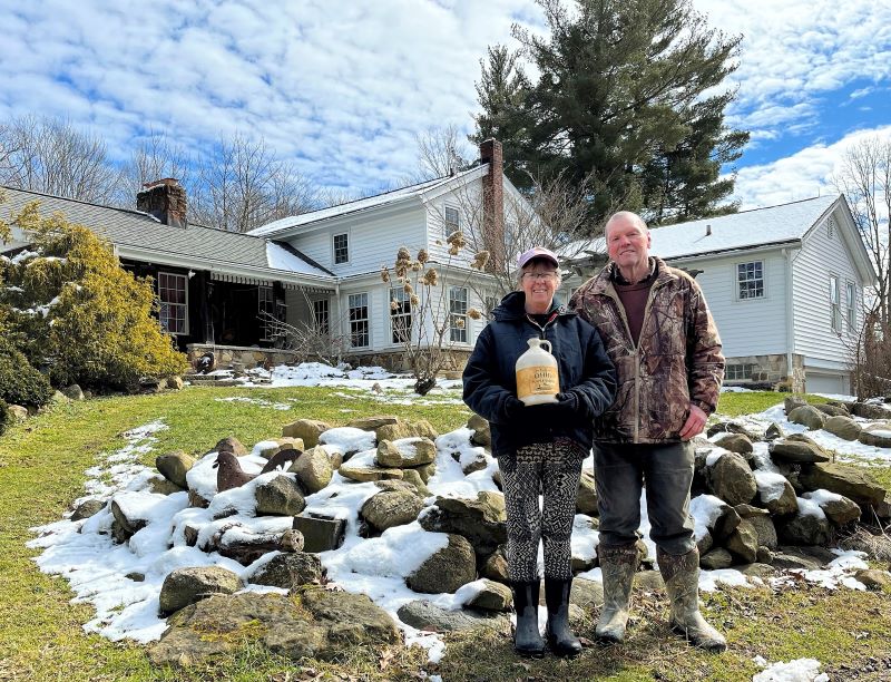 NRCS_Ohio's tweet photo. 🍁It's sugaring time!🍁
Bill & Dee Belew of Messenger Century Farm in Chagrin Falls, OH utilized @USDA_NRCS & @WRLConservancy programs to maintain a healthy sugar bush for their #OhioMade #MapleSyrup!
📽Click to watch: https://t.co/xFXzYKnoIQ
#Maple #OhioFarm #Conservation https://t.co/TYy2K5fjPZ
