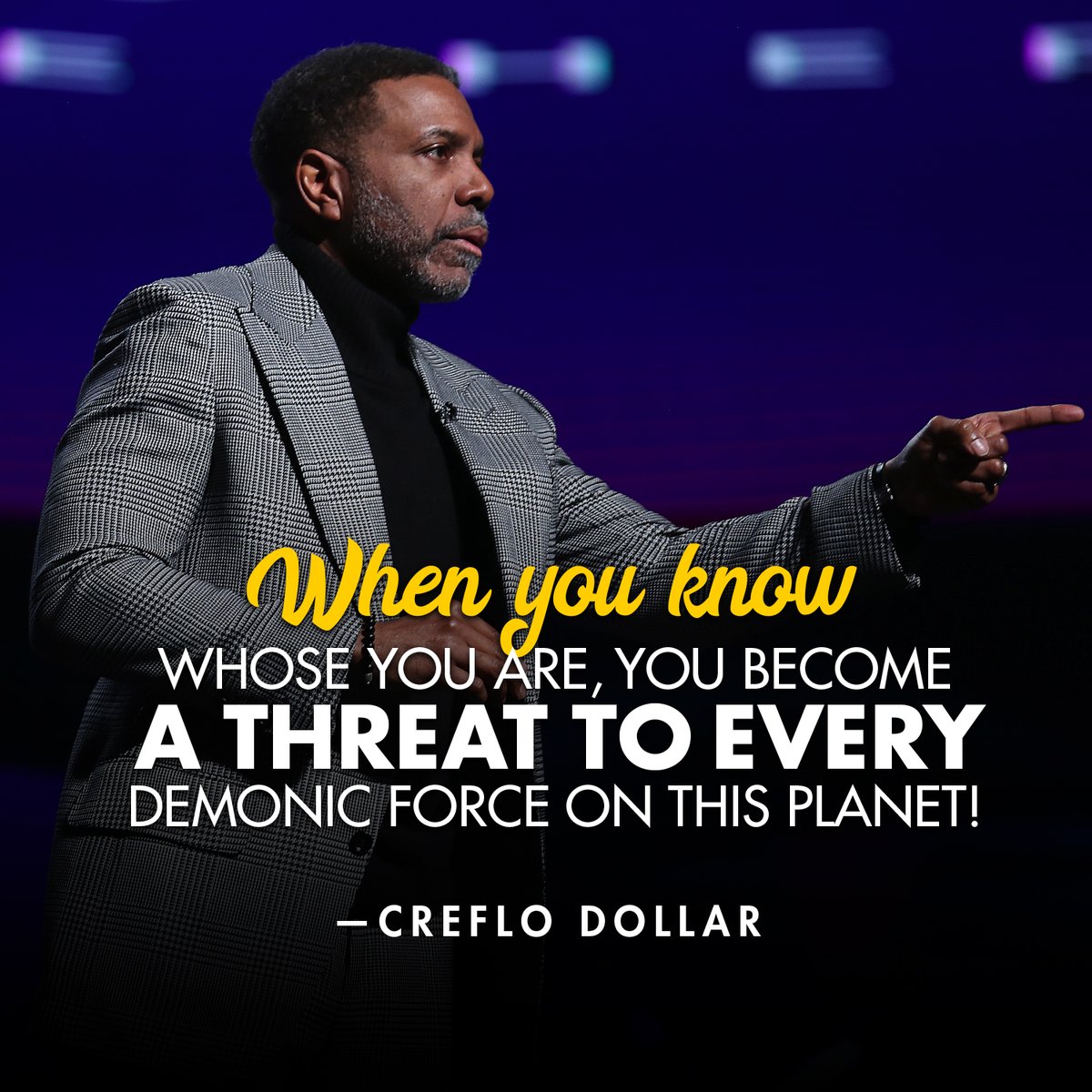 Creflo_Dollar's tweet photo. When we are dependent on God’s power instead of our own strength we become an unstoppable threat to the Devil!
#hesbeendefeated #defeatthedevil #creflodollar #worldchangerschurch https://t.co/flEz1ai84V