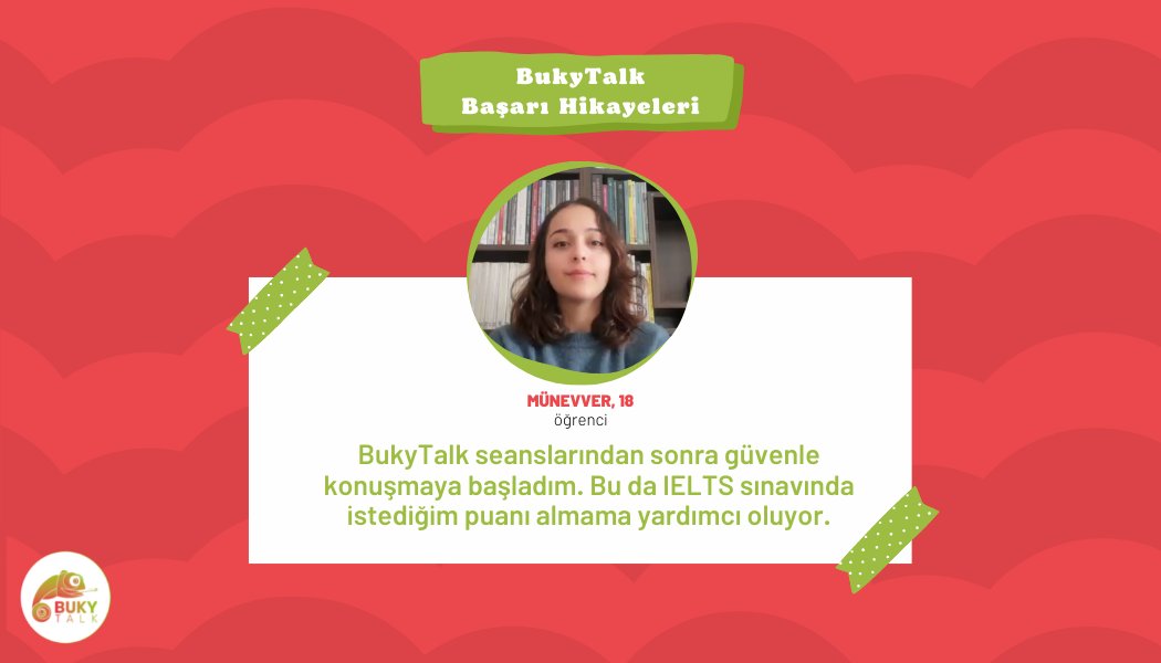 Amacın IELTS, TOEFL sınavlarına hazırlıksa çözüm yine #BukyTalk'ta!

#IELTS #TOEFL #basarihikayem #successstory
