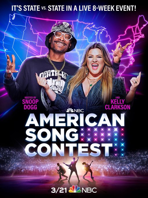TVTango's tweet photo. ๐Watch tonight @NBC 8-10pm Premiere #AmericanSongContest Hosts @kellyclarkson @SnoopDogg Performers Round 1 @mbsings @AleXa_ZB @kelsey_lamb @ALISABETHVP @yamhaus @Ug_skywalkin @Christian_Pagan @iamhueston @JakeOmusic #KeyoneStarr #RyanCharles About https://t.co/vVUYQ7fyU7 https://t.co/kcN0syU4to