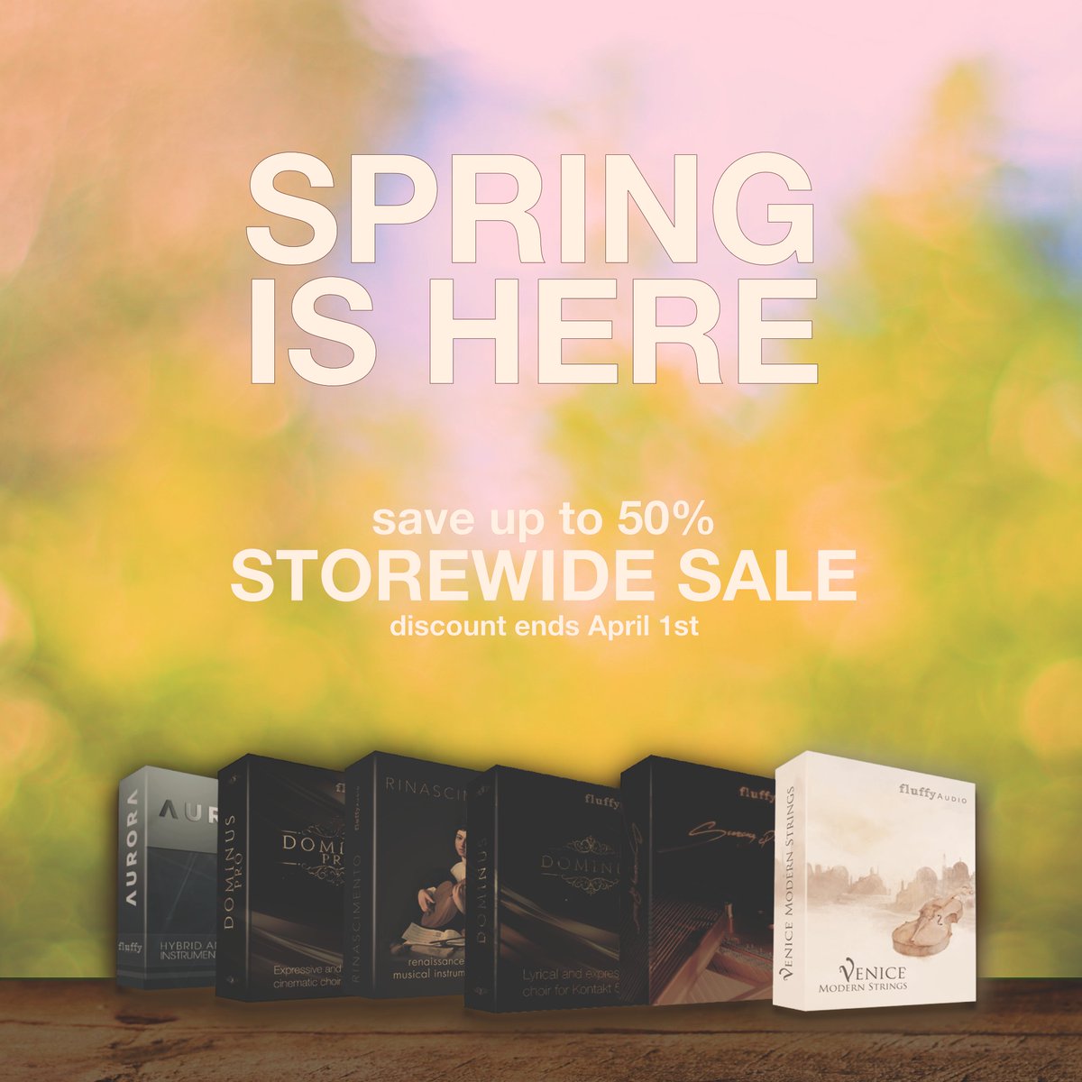 Spring is here! Up to 50% storewide! Enjoy sun & music. #springsale #sale2022 #springsale2022 #storewidesale #sales #recordingstudio #samplelibrary #NIKontakt #VST