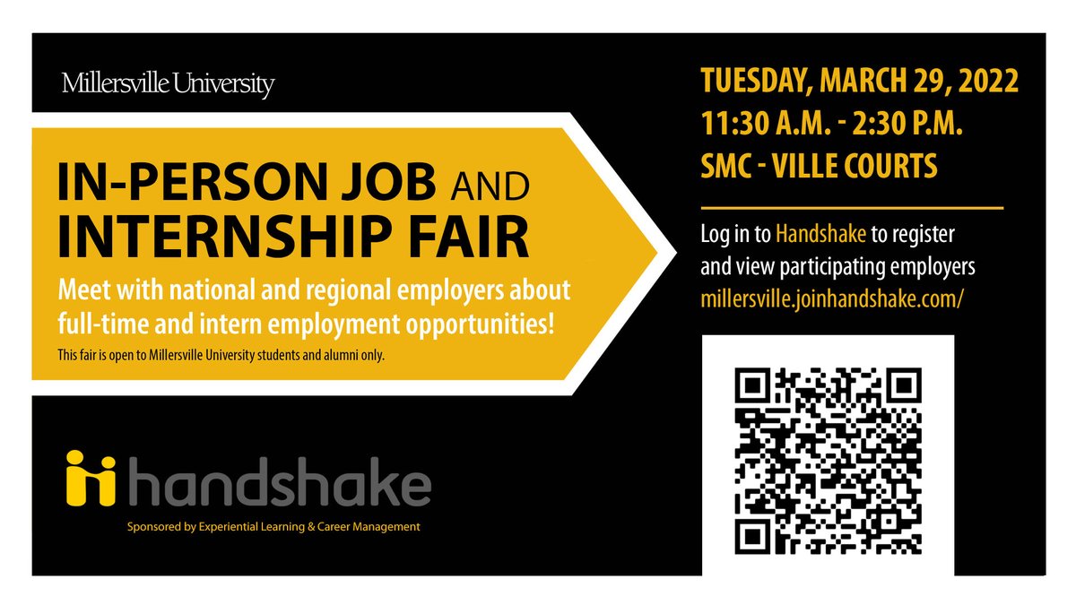 Attention MU students! Join us for a job and internship fair on Tuesday, March 29 to meet with national and regional employers.