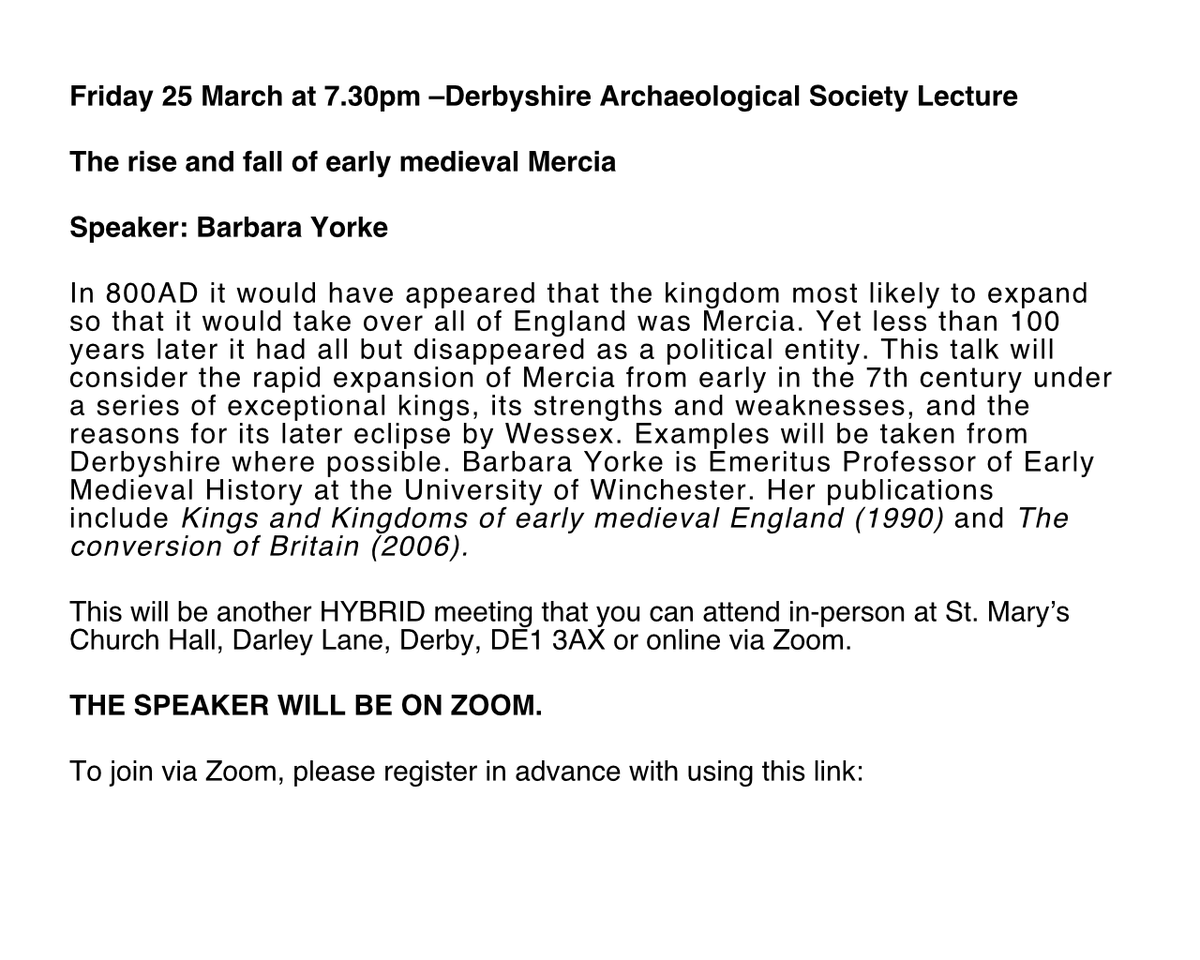 DerbysSoc's tweet photo. Free online &amp; in person talk about Mercia details below, register at https://t.co/23FFRlQeUw https://t.co/kVNiKuDQMN