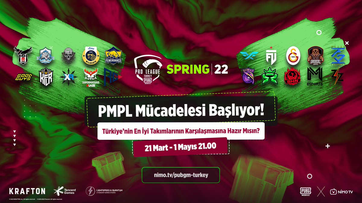Nefes kesen PMPL mücadelesi BU AKŞAM NİMO TV'de başlıyor!🔥

Paraşütünü en büyük takımların karşılaşacağı bu heyecan dolu yayına açmaya hazır mısın?💀

HAYDİ, SEN DE BU SAVAŞA ORTAK OL!💪

🗓️21 Mart-1 Mayıs
🕔21.00
📺nimo.tv/pubgm-turkey
<a href="/PUBG_TUR/">PUBG: BATTLEGROUNDS Türkiye</a>

#NİMOTV