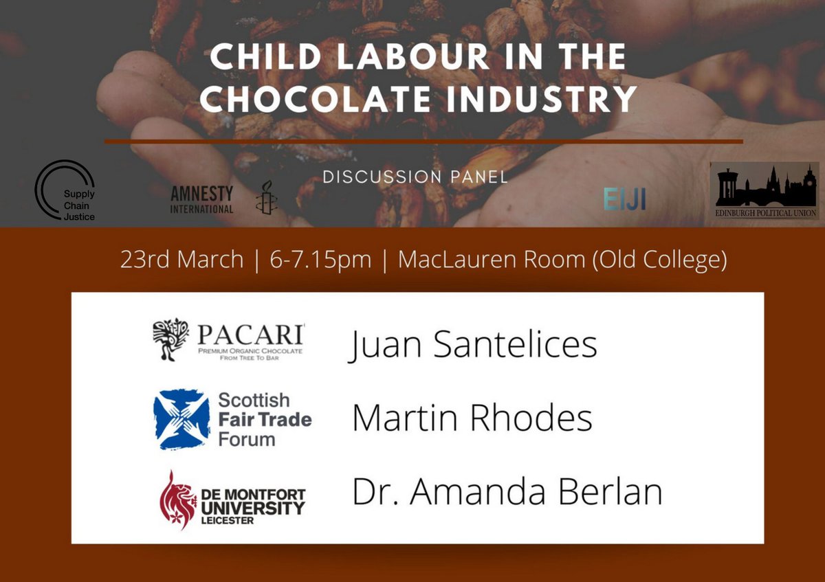 EdinburghIJI's tweet photo. Looking forward to our event this Wednesday with @EdinPolitics and the Supply Chain Justice Initiative. Excited to hear from our speakers, Juan Santelices from @PacariUK , Martin Rhodes from @fairtradenation and Dr. Amanda Berlan! 

Link for details: https://t.co/nSXd5vnnYn https://t.co/bWTiEJaSKo