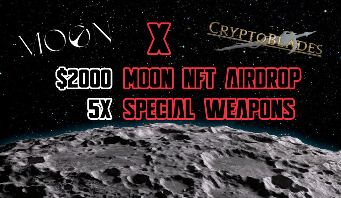 🌔Moon x CryptoBlades🌔

⚔️To celebrate our partnership, #CryptoBlades and 
@MoonMetaverse_ are hosting a 20 x $100 worth of MOON #NFT land and 5x Special CryptoBlades Weapons giveaway! Complete the steps for your chance to WIN!

👉: gleam.io/XpUB9/moon-x-c…

#Crypto #SKILL #KING
