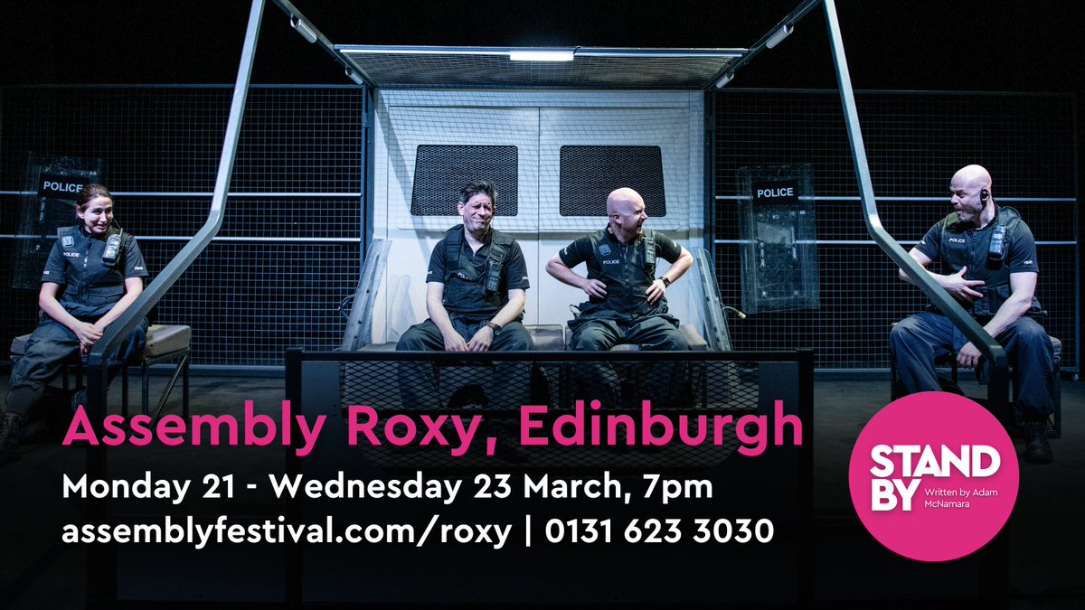 Hello #Edinburgh!🚨

Catch #StandByThePlay at <a href="/AssemblyRoxy/">Assembly Roxy</a> tonight, tomorrow and Wednesday at 7pm.

Book tickets here: assemblyfestival.com/roxy

#theatre #scotland #theatretour #edinburgh #madeinscotland #policescotland #edinburghfestival #fringefirst #policedrama #lineofduty