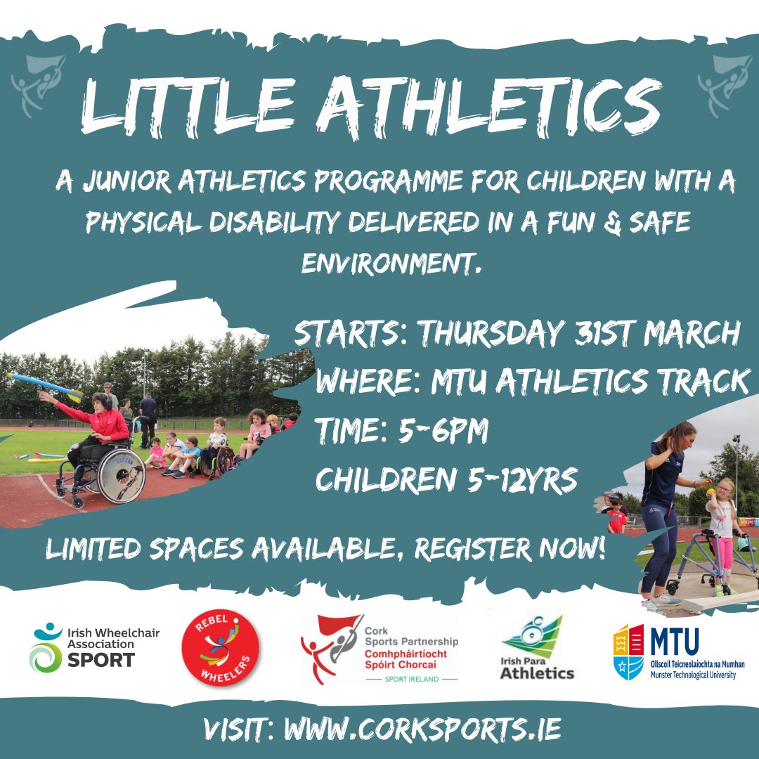 SportsAbilityCo's tweet photo. Registration is now open for our little athletics programme for children with physical disabilities ages 5-12 years! 🙌
Register here:  https://t.co/FmiorvTNCf https://t.co/dbKJ0JtZFS
