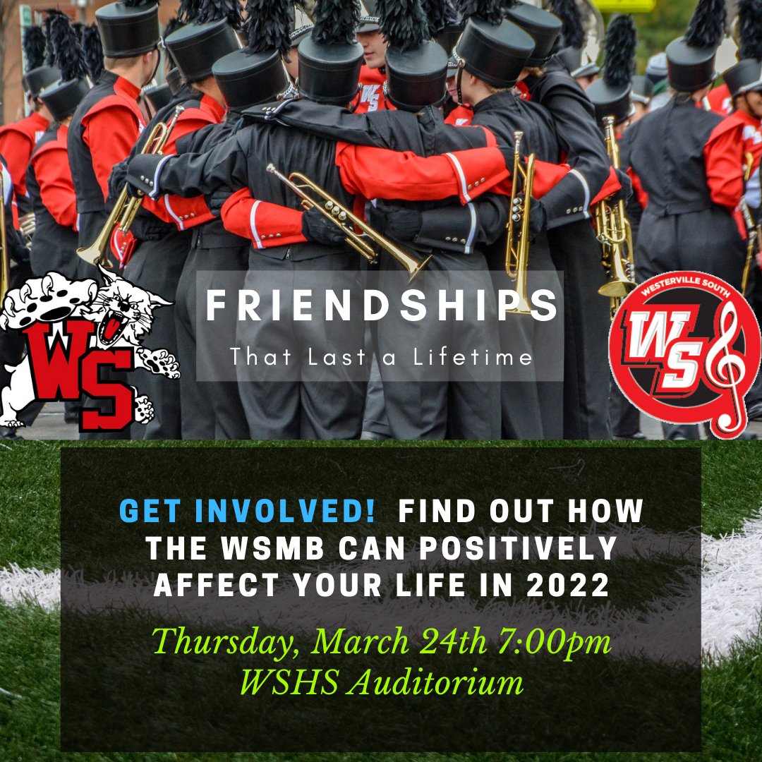 WSBands's tweet photo. Join the Band Family and see how we can positively impact your life in 2022. We cannot wait to see you! March 24th, 7:00pm.
#GoCats #wsmb #bandfamily https://t.co/8c7OJL5SqD