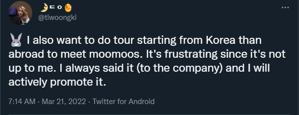 AstralBlasts's tweet photo. RBW has been intentionally blocking MMM's international tour for so many years now. All the members have expressed their feelings about the overseas tour, that they wanna meet with overseas fans and hold a concert
But RBW would rather give that opportunity to their junior groups. https://t.co/4xKVhznDry