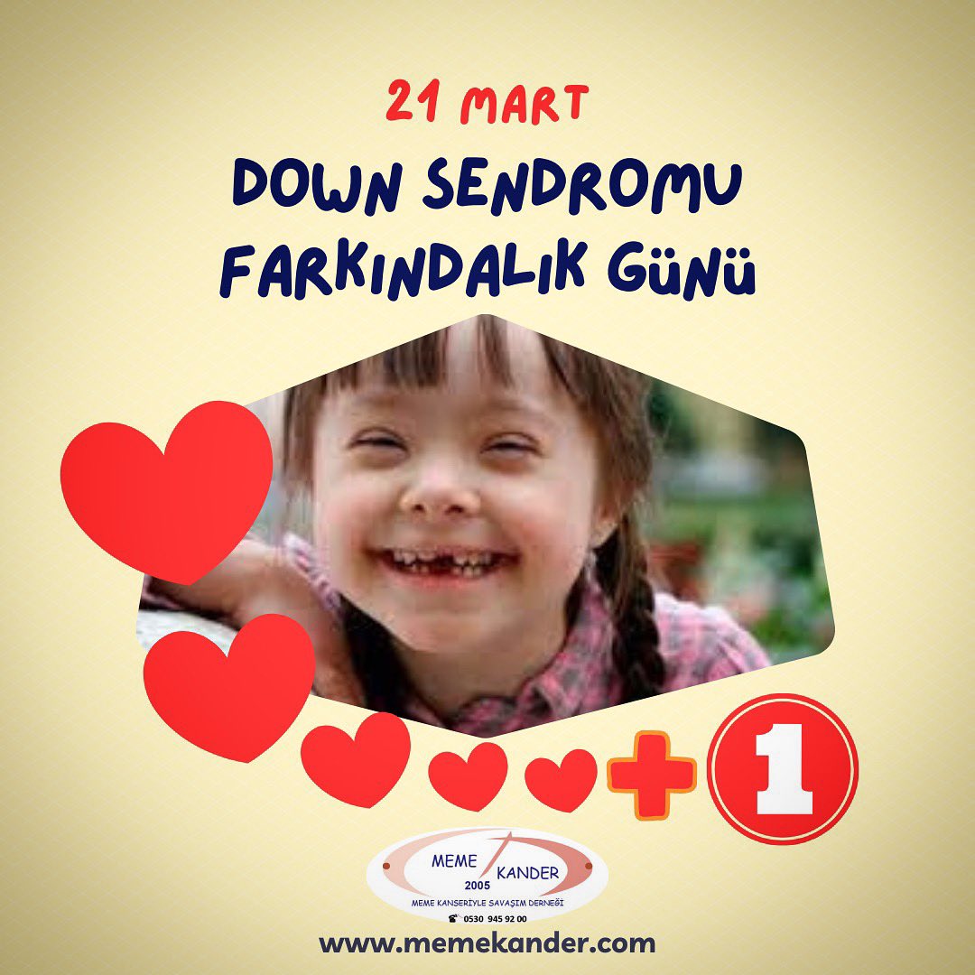 Down sendromu farkındalık gününde +1 kromozomlulara sevgilerimizi gönderiyoruz.