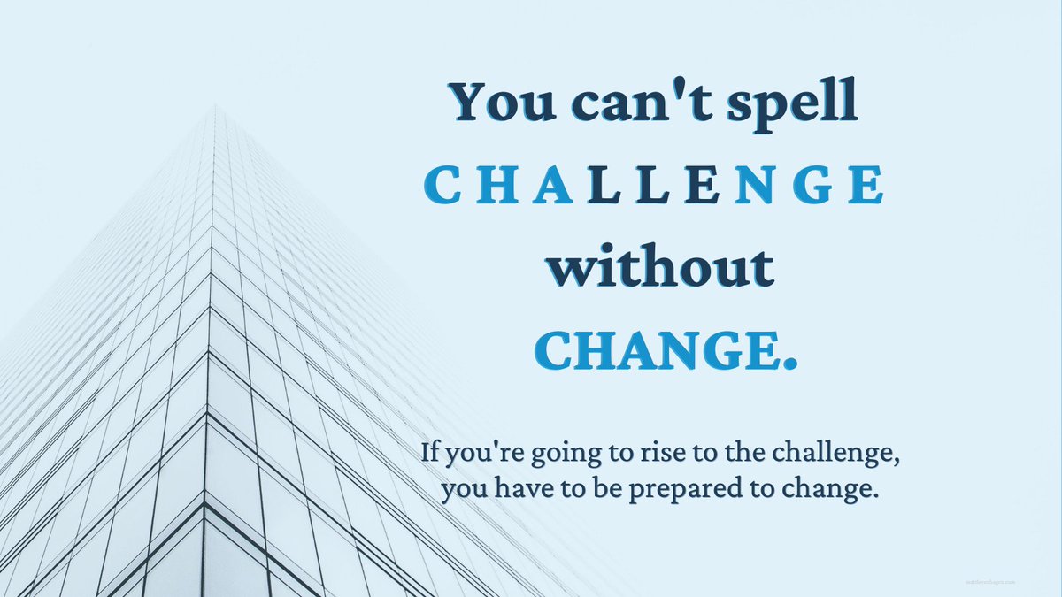 mattlevenhagen's tweet photo. Are you up for some challenges this week? Then brace yourself with changes.
Change is constant & we need it if we want to see ourselves succeed in any of our endeavors.
So, let us #embracechanges as we #embracechallenges.
Let's all have a positive week!
#positivity https://t.co/SC3DY4UuaZ