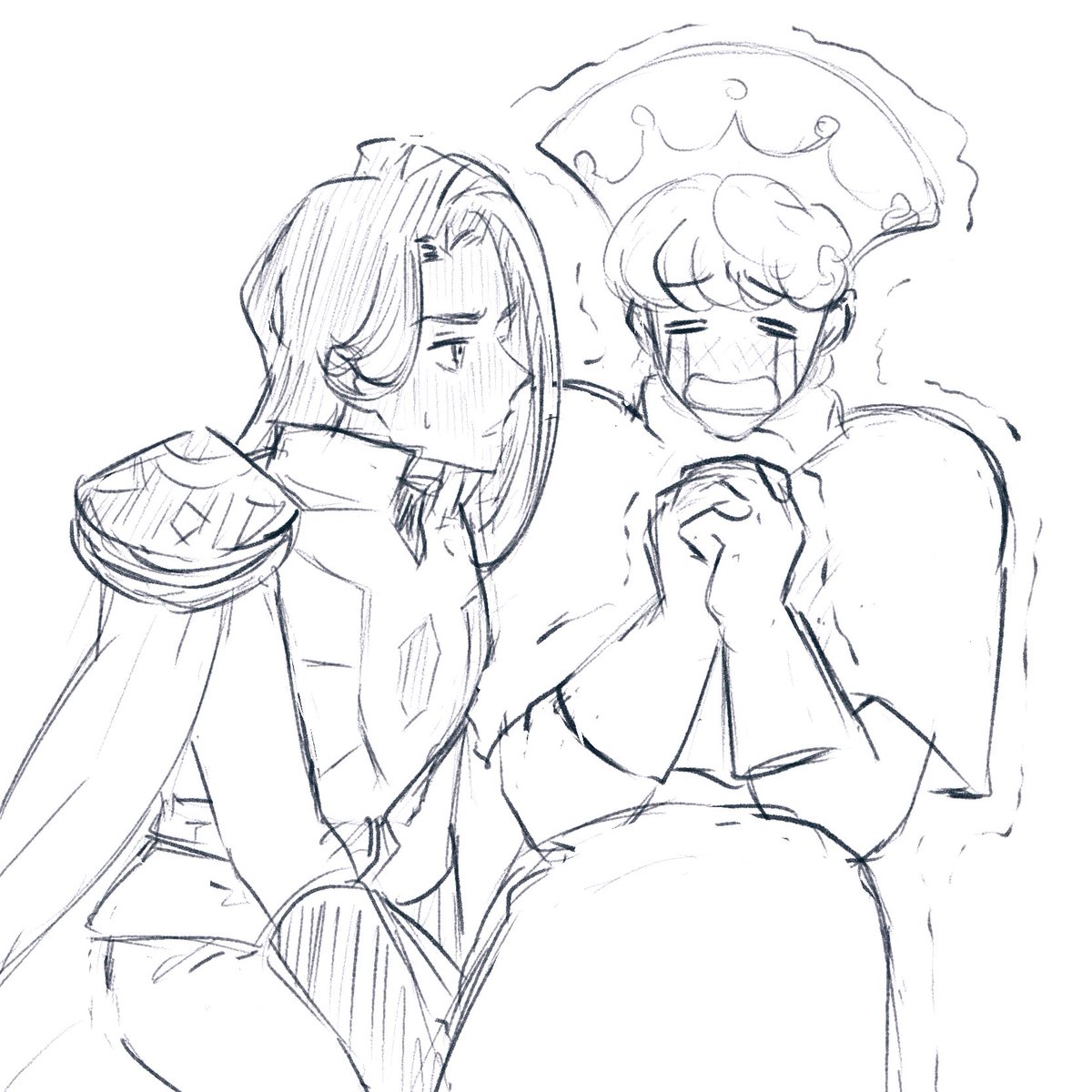 🍪擬人化
🍫🥛　若🍫様に「どうして僕と目を合わせてくれないんだ？」と迫られ震える🥛くん…推しと目が合わせられないし触れてもいけない。ファンの掟なのである。