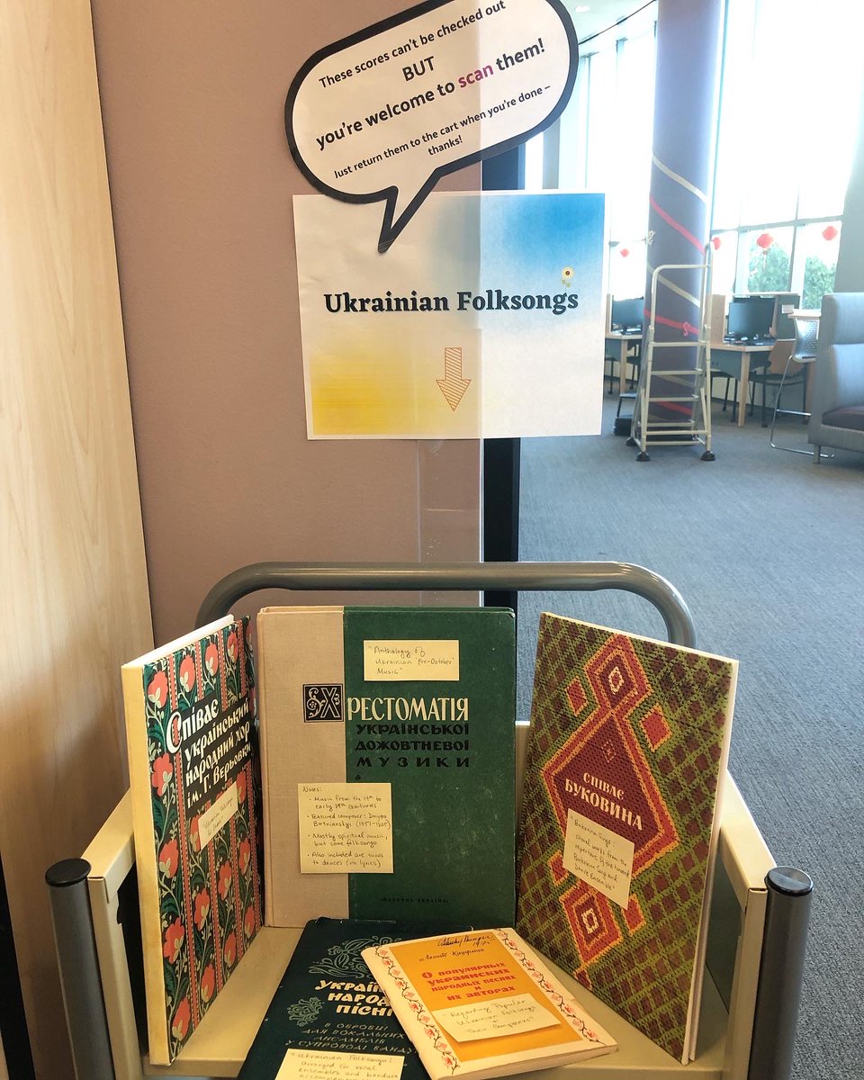 WCUSpecColl's tweet photo. Have you had a chance to look at these Ukrainian Folksong scores yet at Presser Music Library (in Swope)? If not, make sure to do so!
#SpecialCollections #WCULibraries #RareBooks #MusicScores #UkranianMusic #FolkMusic https://t.co/qQJax7tNgl