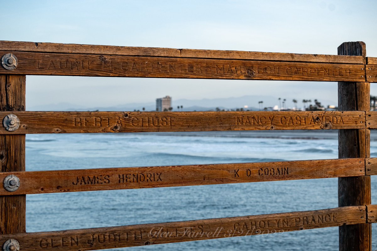 gefarrell's tweet image. Anyone know why "James Hendrix" and "K D Cobain" have names inscribed into the railings on #cityofOceanside 's #OceansidePier ? I stumbled across this a couple of weeks ago.