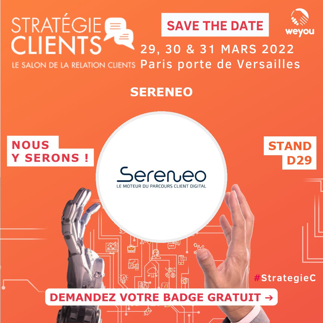 DjiinBySereneo's tweet photo. [J-7 #STRATEGIEC] Comment les #robots peuvent-ils simplifier la tâche des conseillers et limiter l'effort de vos clients ? 🤔Découvrez-le sur notre stand D29 !
#relationclient #automatisation
👉Demandez votre badge d'accès gratuit https://t.co/bFjWQrWefc https://t.co/NQMa4lB2gI
