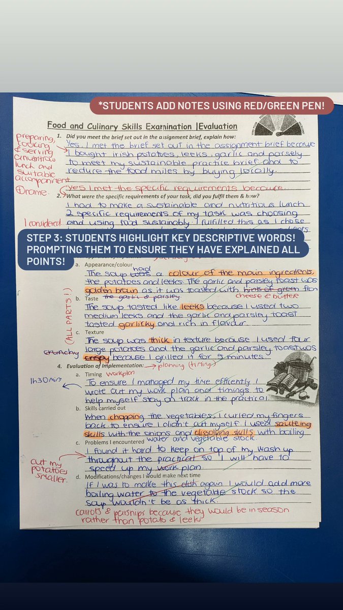 GCCHomeEc's tweet photo. 3rd yr #HomeEconomics students using #spacedpractice to improve their written evaluation skills 👍

Excellent work by everyone 💪 progress is a process 😎 https://t.co/2kT9EfghdF