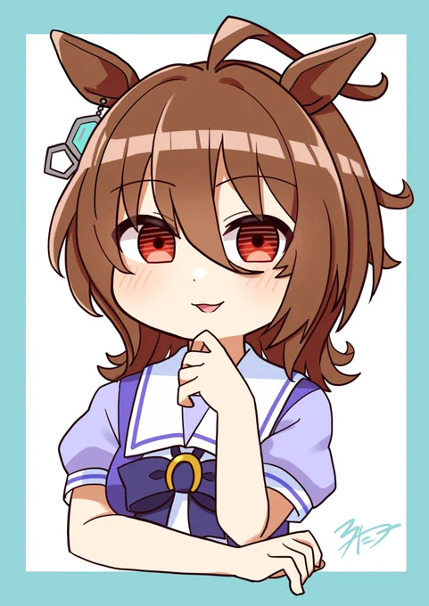 公式立ち絵のタキオンのポーズ好きだなぁという絵。 