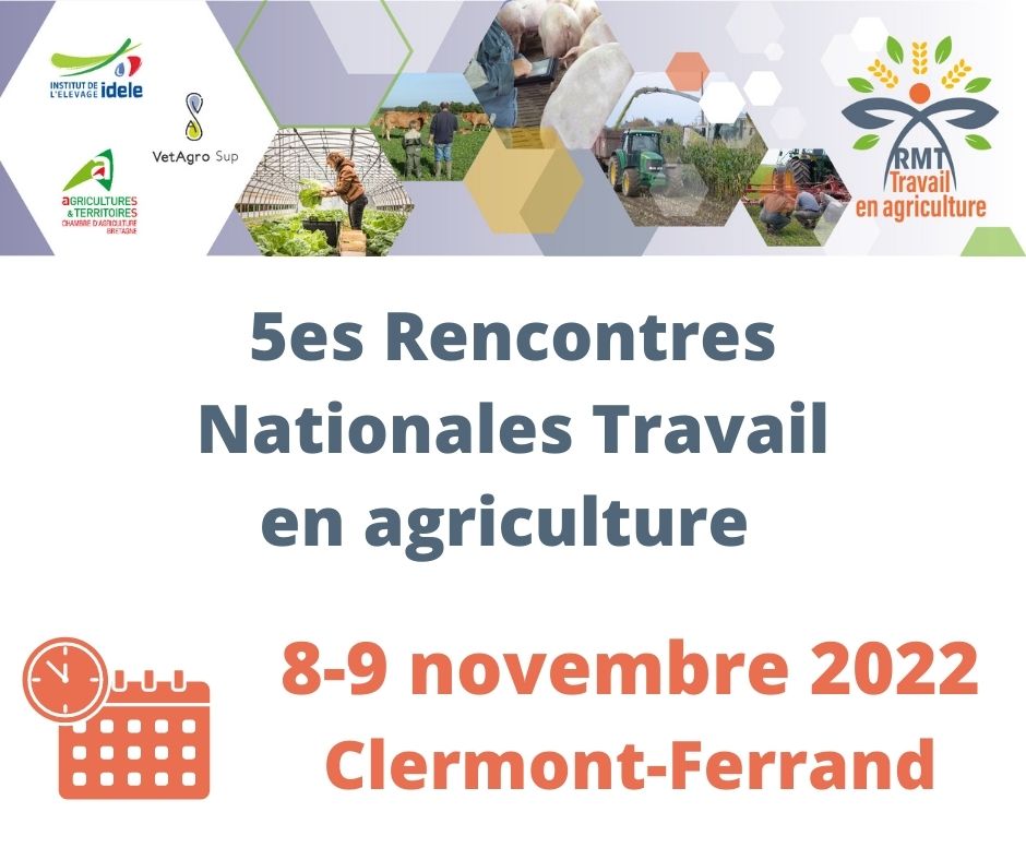 🗓️Prenez date ! Les 5es Rencontres Nationales Travail en agriculture auront lieu les 8-9 novembre prochains à Clermont-Ferrand. <a href="/InstitutElevage/">Institut de l'élevage - Idele</a> <a href="/VetAgroSup/">VetAgro Sup</a> <a href="/DepoudentC/">Depoudent Caroline</a> <a href="/INRAE_Clermont/">INRAE Clermont Auvergne-Rhône-Alpes</a>