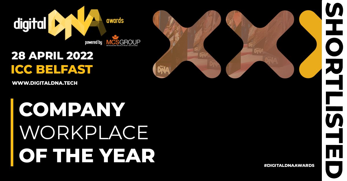 We're delighted to have been shortlisted for ‘Workplace of the Year’ in the <a href="/DigitalDNAHQ/">Digital DNA Belfast</a> Awards. Testament to the contribution of employees across our business units, <a href="/kxsystems/">KX</a>, @FDSolutioneers, @MRP_Prelytix &amp; those who work centrally across the Group.