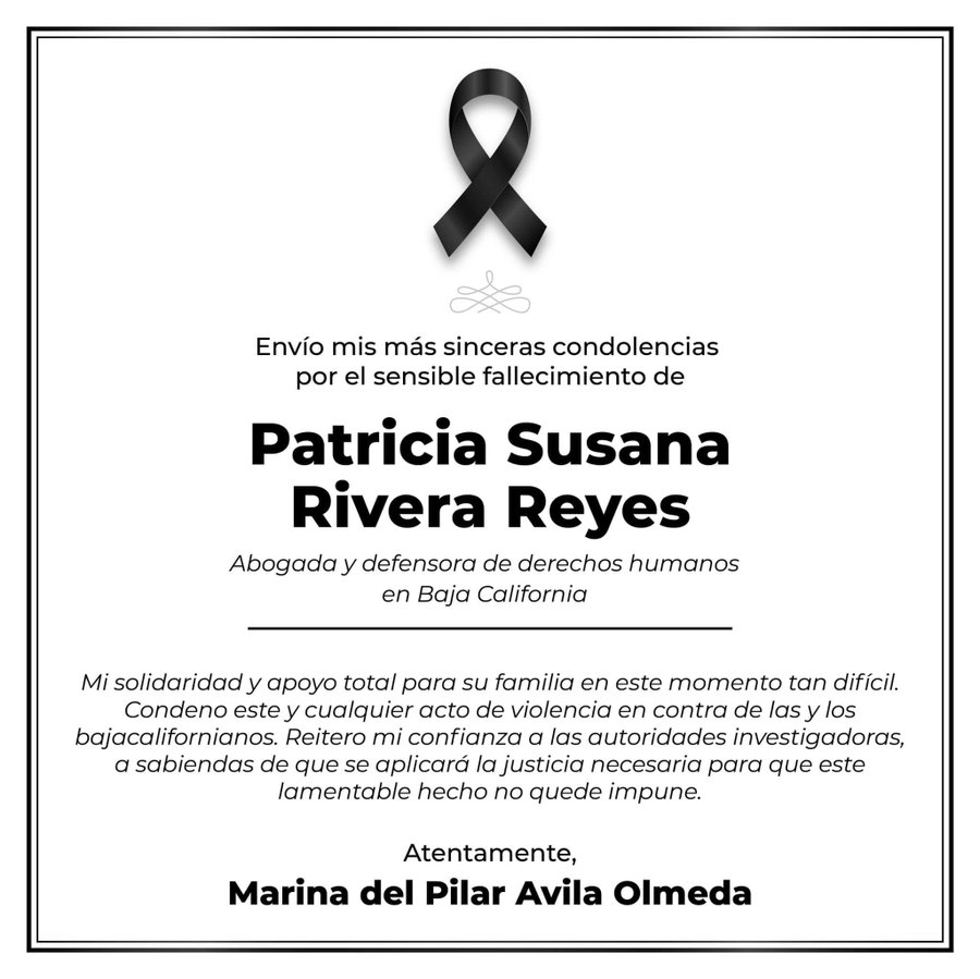 Asesinan a la activista Patricia Rivera Reyes en Tijuana