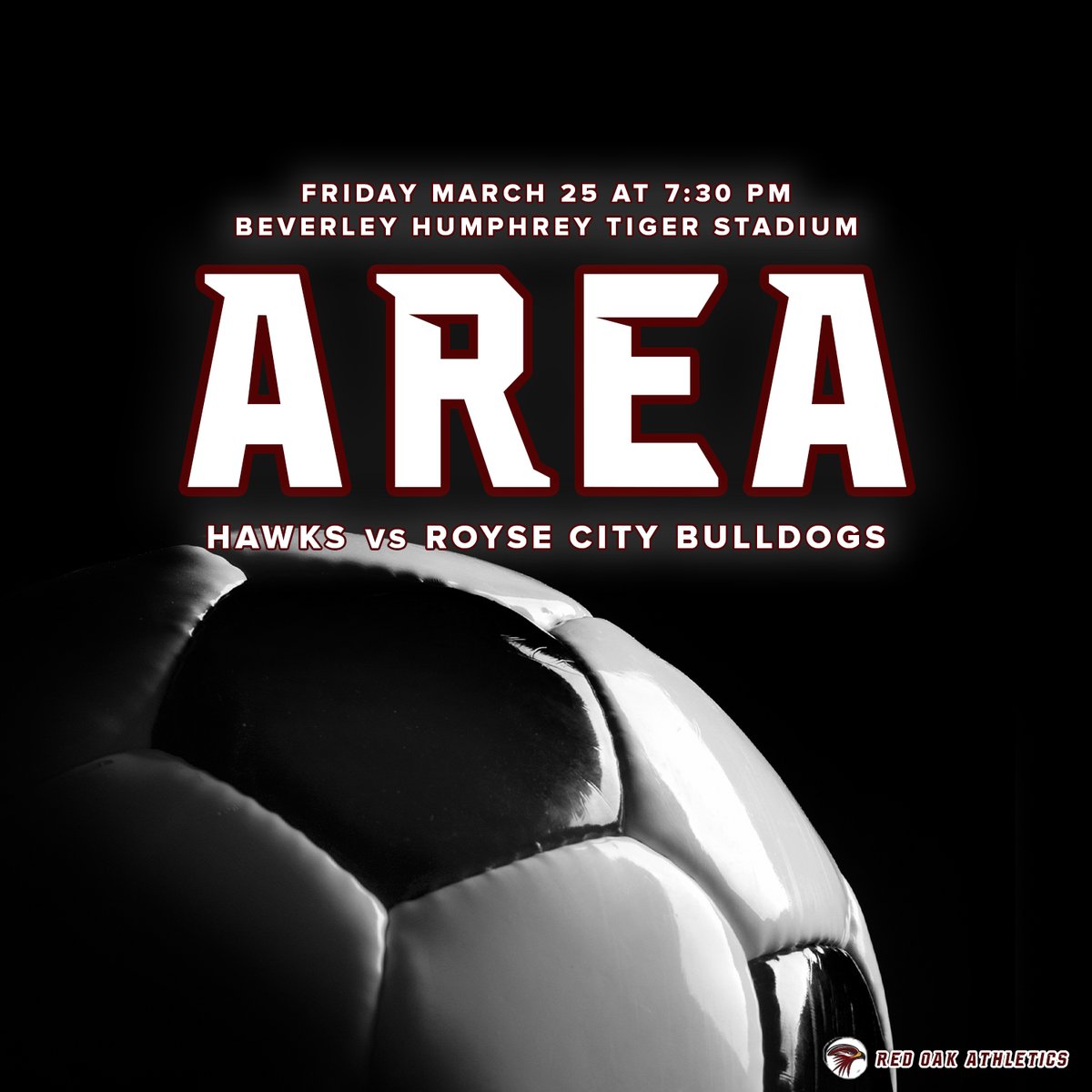 roisdathletics (@roisdathletics) on Twitter photo Your <a href="/RedOakBSoccer/">Red Oak High Boys Soccer</a> team will take on the Royse City Bulldogs this Friday, March 25 at 7:30 in Lancaster at the Beverly Humphrey Tiger Stadium. Your <a href="/RedOakBSoccer/">Red Oak High Boys Soccer</a> team will take on the Royse City Bulldogs this Friday, March 25 at 7:30 in Lancaster at the Beverly Humphrey Tiger Stadium.