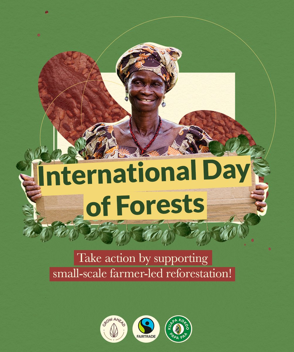 Today is #InternationalDayofForests. Take Action by supporting a Fairtrade farmer-led reforestation project with <a href="/grow_ahead/">Grow Ahead</a> and <a href="/KuapaKokoo/">Kuapa Kokoo</a> 🍫🌳👨🏾‍🌾

Learn more: fairtr.de/kFs