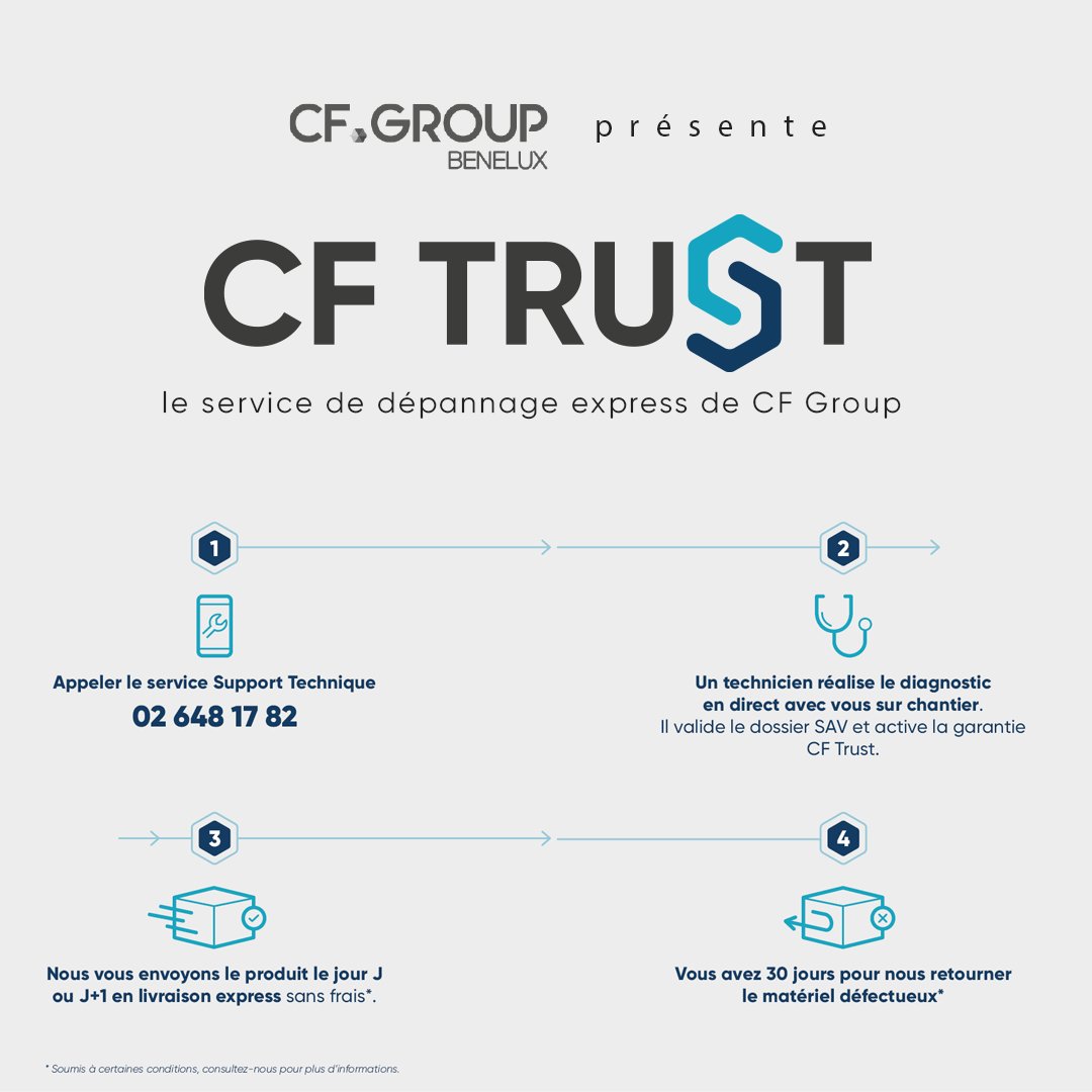cfgroupbenelux's tweet photo. CF Group dévoile un tout nouveau service de dépannage : Le CF Trust ! 🛡️

Vous désirez en savoir plus sur ce tout nouveau service ? Prenez contact avec nous à l’adresse suivante : info.be@cf.group ou au numéro suivant : 02 648 17 82.
#cftrust #cfgroupbenelux #depannage #piscine https://t.co/OUNPcZyJFI
