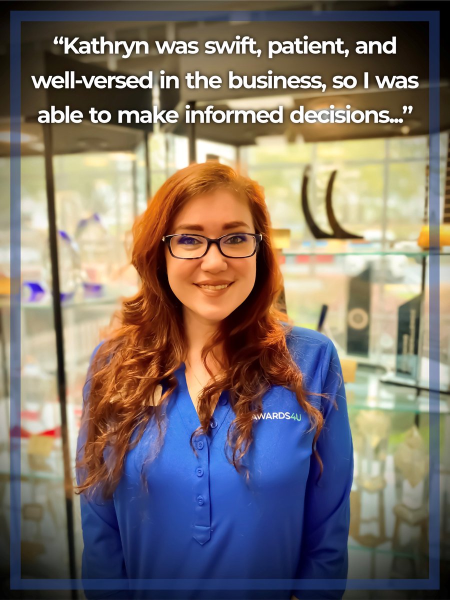 Awards4U's tweet photo. We’re always pleased, but not surprised at the feedback we get about our customer service. It’s our top priority.

Cheers to Kathryn for doing an excellent job and embracing the most important part of what we do.

#CustomerService https://t.co/kEvIIwE1uM
