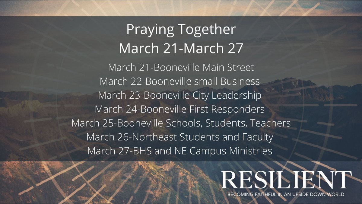 Set your alarms for noon and join us in praying for these particular things each day!