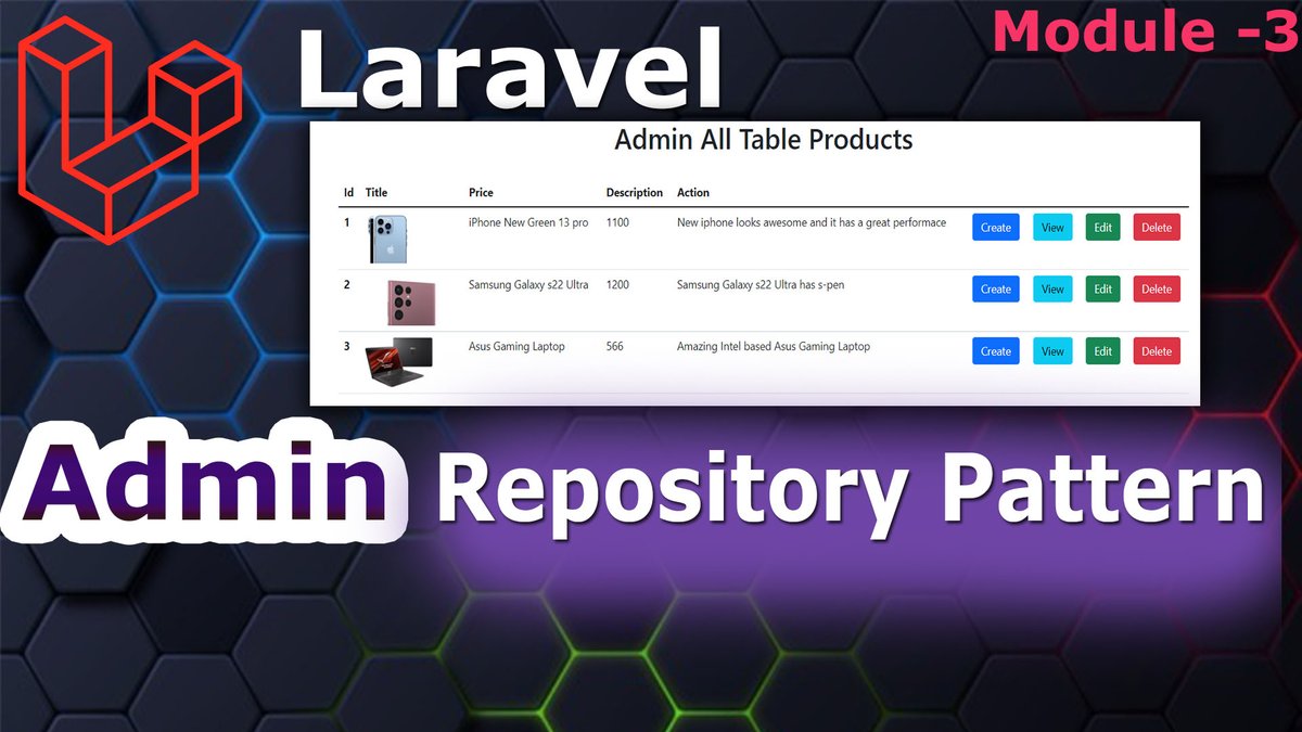 GreatAdib's tweet image. #Laravel #AdminPanel #RepositoryPattern #AdminPanelWithRepositoryPatternLaravel
link: youtu.be/RnQw4b7wWUM
