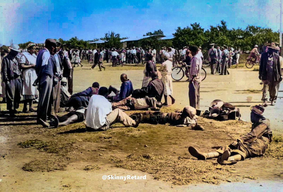 SkinnyRetard's tweet photo. Decided to colorize these pictures of the #SharpvilleMassacre maybe people will know how recent apartheid is and the scars of the regime are still wide open. Black &amp; White kinda make it ancient hence black people are slowly forgetting where we coming from.
#SharpvilleDay https://t.co/RHQTWOqcVs