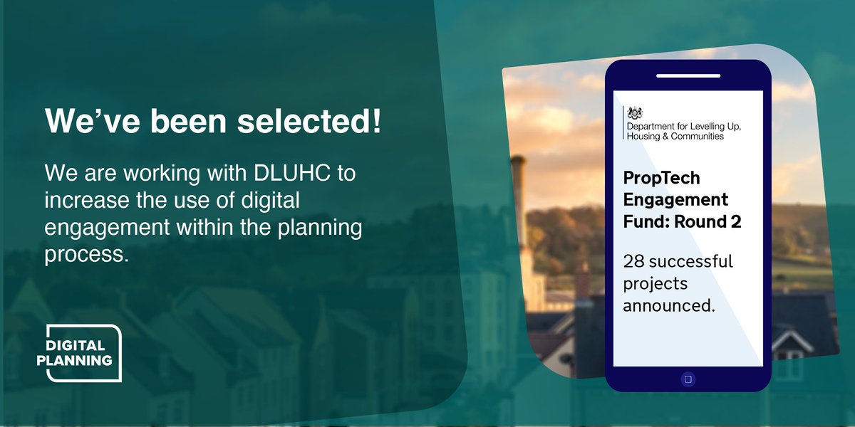 PCC <a href="/SouthHams_DC/">South Hams District Council</a> and <a href="/WestDevon_BC/">@WestDevon_BC</a> have been successful in Round 2 of the PropTech Engagement Fund! We're excited to work with @LUHC to increase the use of digital engagement within the planning process! <a href="/LDgovUK/">Local Digital UK Gov</a> #DigitalPlanning #CitizenEngagement  gov.uk/government/new…