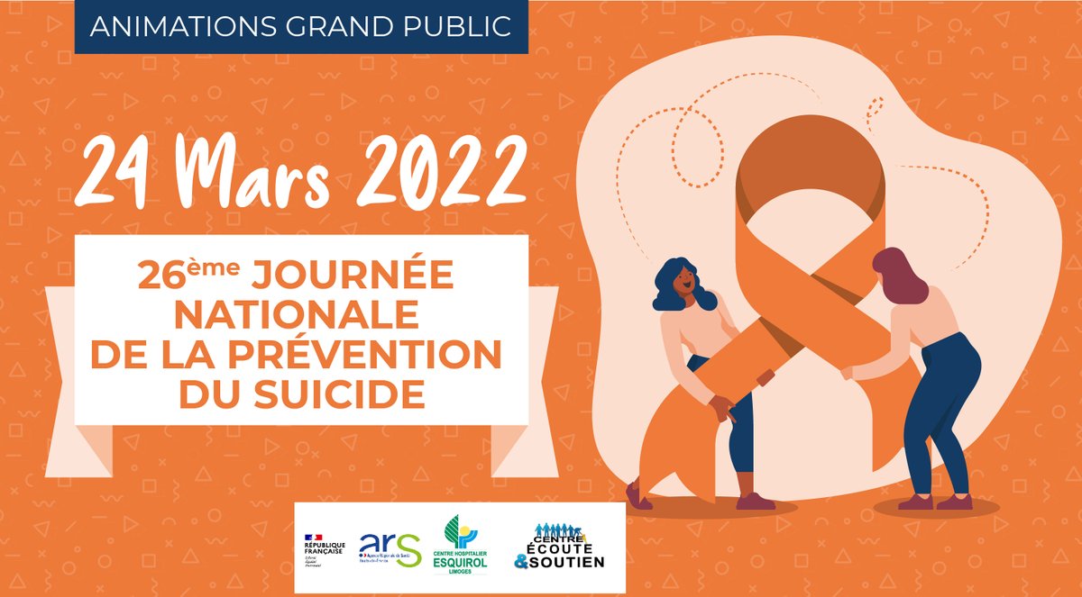 EsquirolLimoges's tweet photo. Dans le cadre de la 26ème journée nationale de la Prévention du Suicide, retrouvez de nombreuses animations !
Stands, quizz, échanges...
Plusieurs lieux de rendez-vous : BFM / Campus Guérin et CH Esquirol ! On vous attend nombreux !
#ecouteetsoutien #unafam #Preventionsuicide https://t.co/z50FUU2BWD