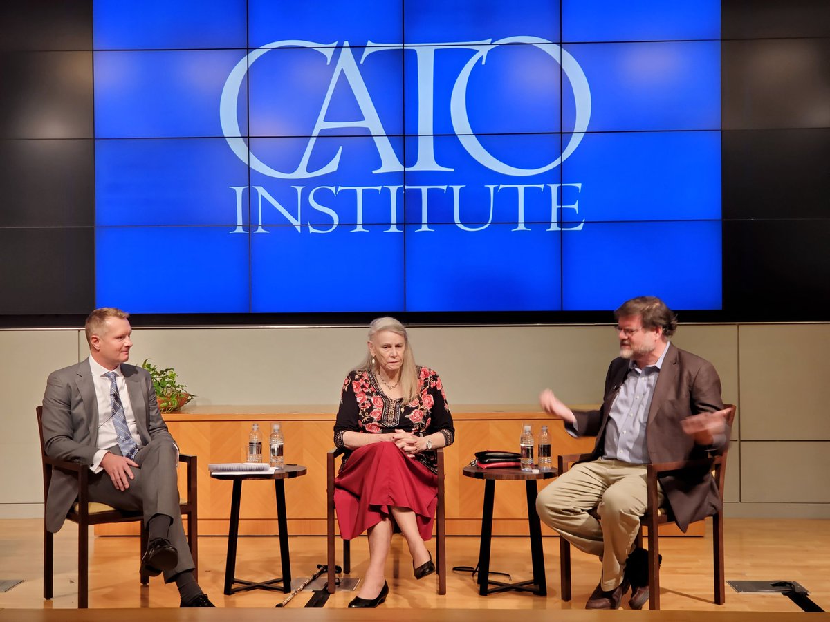 chellivia's tweet photo. "Never start a land war in Asia and never get into an argument with Deirdre McCloskey about the 1600s."–@JonahDispatch #ClassicBlunders #CatoEvents https://t.co/i7ns2QpGeE