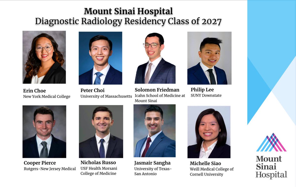 Congratulations to our incoming 2023 Diagnostic Radiology residents! We are thrilled to have you join us and can’t wait to meet you all. Welcome to the <a href="/MountSinaiDMIR/">Mount Sinai Diag, Molecular, and Interv Radiology</a> family!