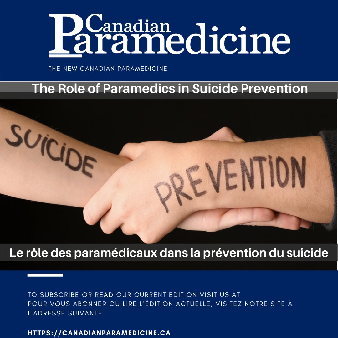 Are you ready to prevent suicide rather than just treating victims?
===
canadianparamedicine.ca/the-role-of-pa…
===
Êtes-vous prêt à prévenir le suicide plutôt que de vous contenter de traiter les victimes ?