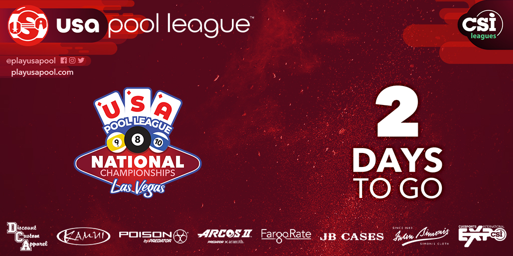 ✌️ days to go! 

#lasvegas #poolleague #usapl #csileagues #8ball #wearepool #usapoolleague #10ball #playusapool #9ball #billiards