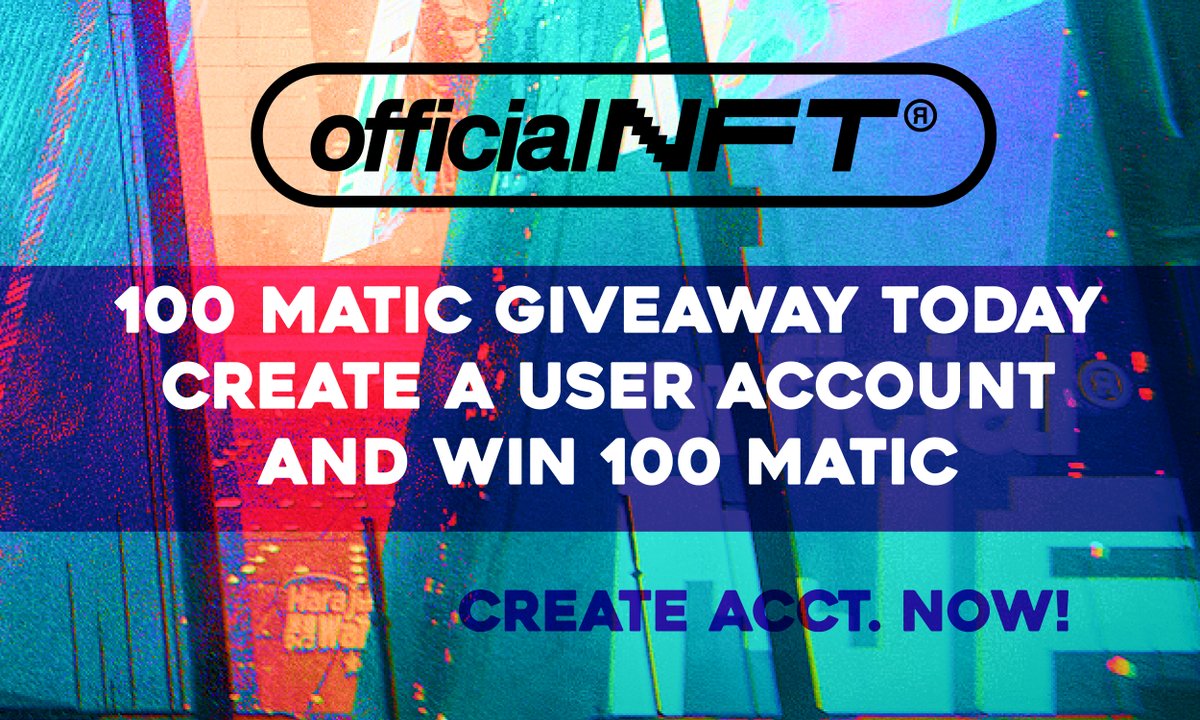 We're giving away 100 $MATIC to a user account created today!

How do I win?
Simply create an account, build it out with your profile pic, follow some other users and socials linked.

Tweet the link to your @0fficialnft acct. and we'll pick winner!

#polygonnft #nfts #NFTartist
