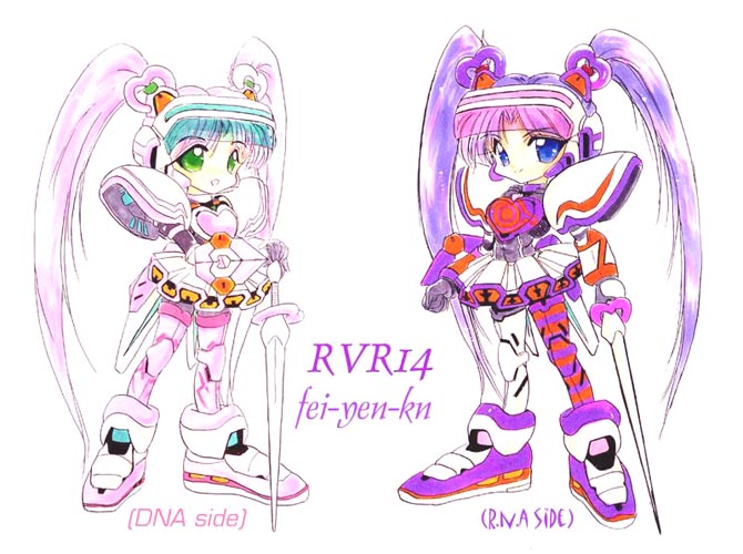 #あなたのバーチャロンはどこから 
勿論OMGから。で、機体選択の時に一人毛色の違う子が・・・ロボ子フェチとしてフェイイェンに嵌るのは当然でございました。イラスト的にはKnからが多いかな。 