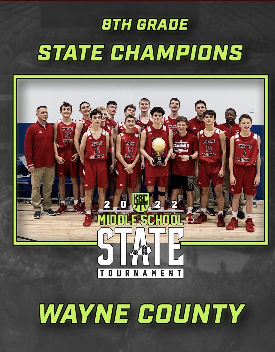 kbchoops's tweet photo. Congratulations to the players who made the 2022 KBC 8th Grade State Tournament All Tournament Team! 
Champion - Wayne Co
Runner Up -Ashland
Final 4 - Caverna
Final 4 - Martin Con https://t.co/WUMRv98K96
