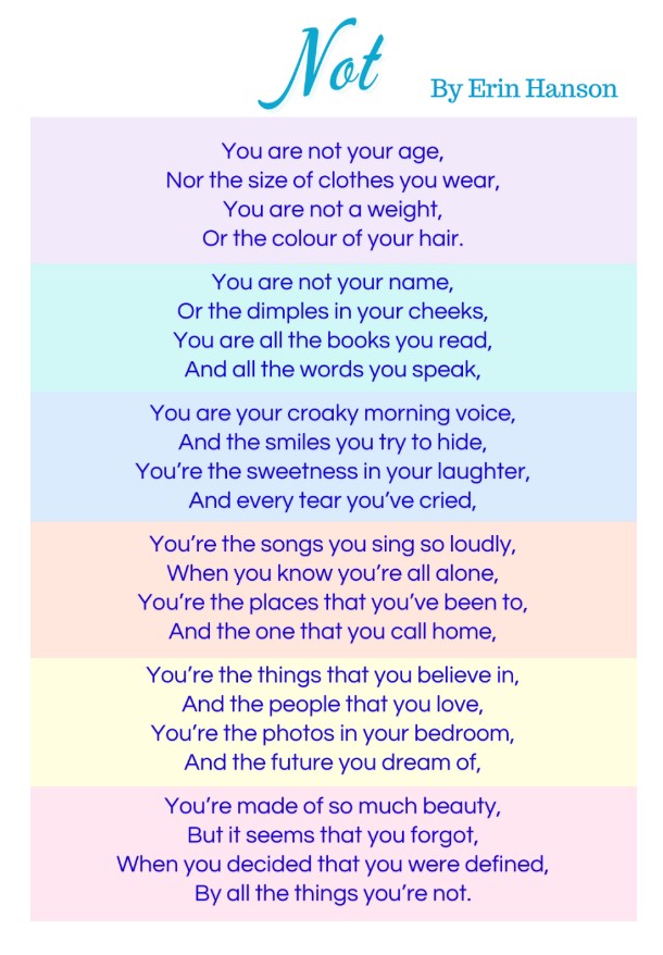 On this #WorldPoetryDay here is a favourite poem which is inspiring & uplifting, reminding us to always focus on the positive aspects of ourselves. #poetry #literacy #readingforpleasure #ReadEasyWorks 😊📝