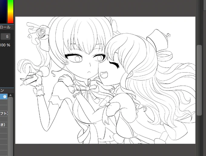 ちなみにタイミングを逃した絵(線画)がこちら 