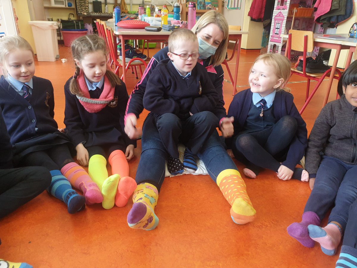 brureens's tweet photo. Senior Infants and First Class 'Rocked their Socks' today for World Down Syndrome day. #InclusionAtEveryAge @DSLimerick https://t.co/jeHgoLjtmX
