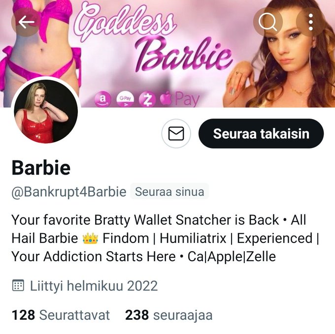 Go follow My friend, the sexy @Bankrupt4Barbie 💯❤️ https://t.co/xlT5ULyJGA<a class="tags" target="_blank" title="On Twitter" href="/?out=eyJ0eXAiOiJKV1QiLCJhbGciOiJIUzUxMiJ9.eyJpYXQiOjE3MjI0OTAyMzIsImlzcyI6InR3cG9ybnN0YXJzLmNvbSIsIm5iZiI6MTcyMjQ5MDIzMiwiZXhwIjoxNzU0MDI2MjMyLCJyZWRpcmVjdF91cmwiOiJodHRwczovL3R3aXR0ZXIuY29tL0JhbmtydXB0NEJhcmJpZSJ9.YB_yG7f7vPrjstqlgrw75rFChWkFcz36N6Yn0hTu6fkNS6-jt1du-ULbhNRqes-3KmDUgDh2OYRHFI0pxqGv3w">@Bankrupt4Barbie</a>