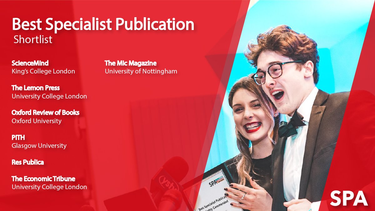 The final three start now!

First, it’s our shortlist for Best Specialist Publication! #SPANC22
