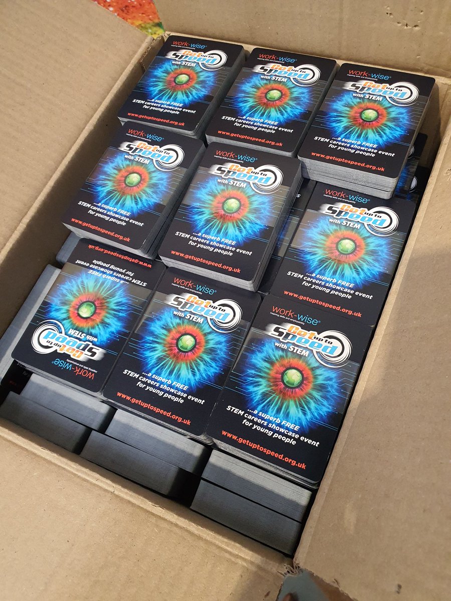 TopDeckPrint's tweet photo. Personalised playing cards ready for the Get up to Speed with STEM @GUTS_STEM event on Wednesday at Magna. #guts2022 https://t.co/JiefqmWB5R